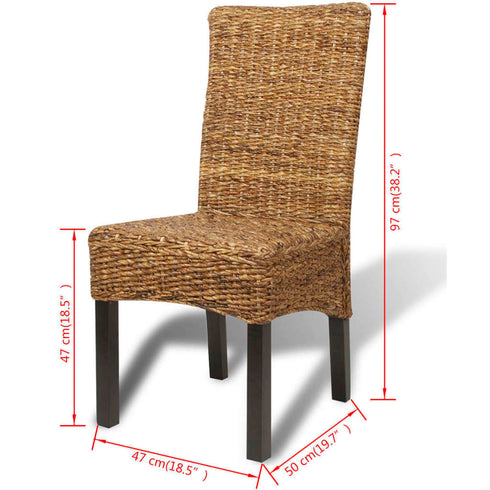 Swen Studio -  Dining Chairs 6 pcs Abaca and Solid Mango Wood